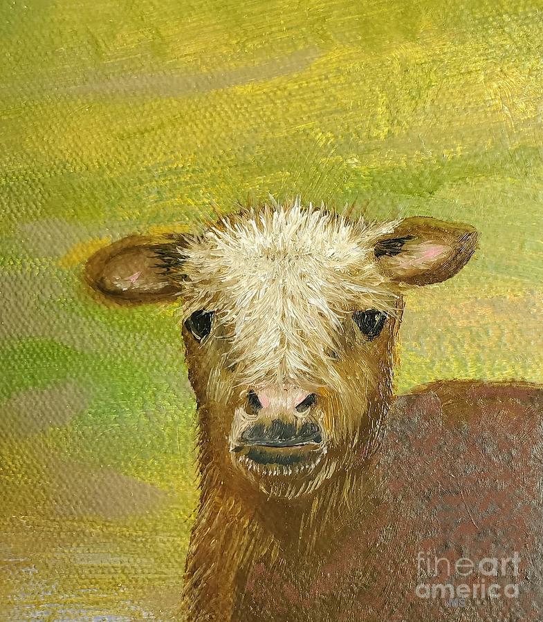 Cow from Simpler Times Painting by Monika Shepherdson