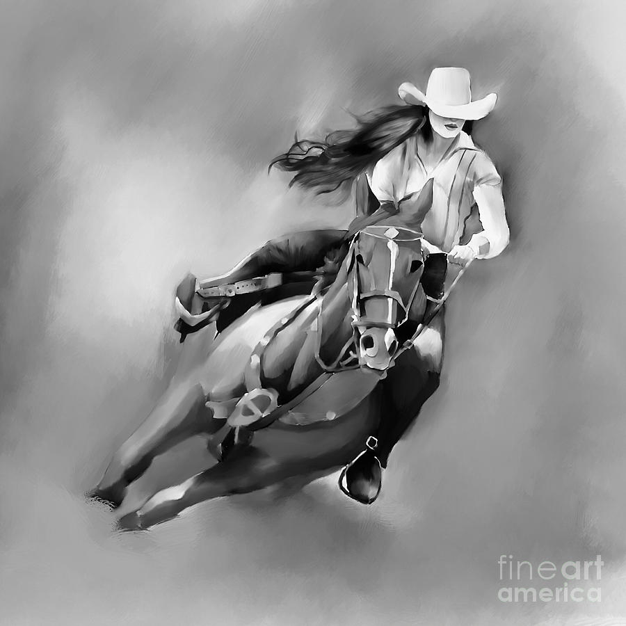 Up Movie Painting - Cow Girl art b34 by Gull G
