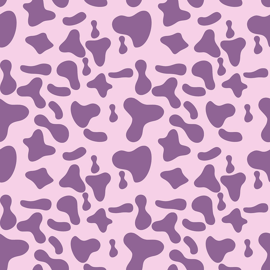 Cow Hide Pattern - Blush And Violet Digital Art