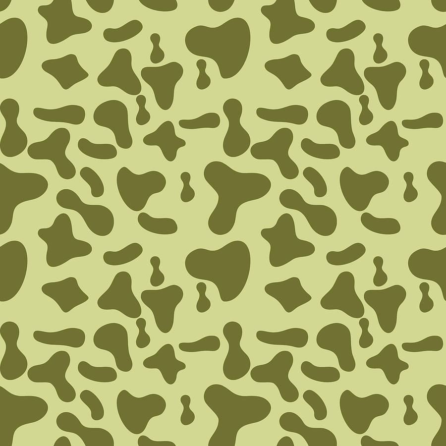 Cow Hide Pattern - Dark Khaki Digital Art