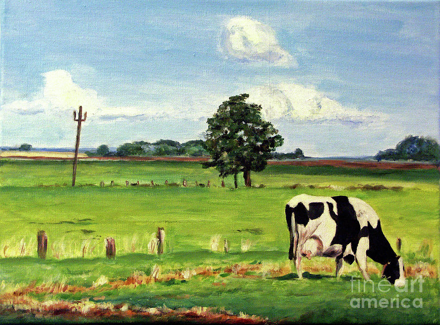 Cow in Summer Painting by Ulrike Miesen-Schuermann