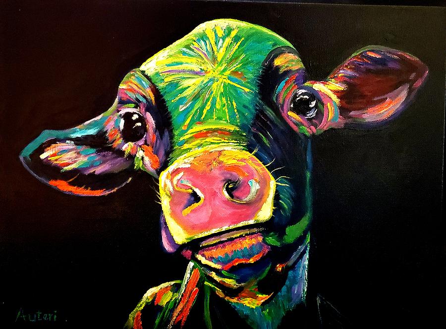 Cow Painting by Joyce Auteri