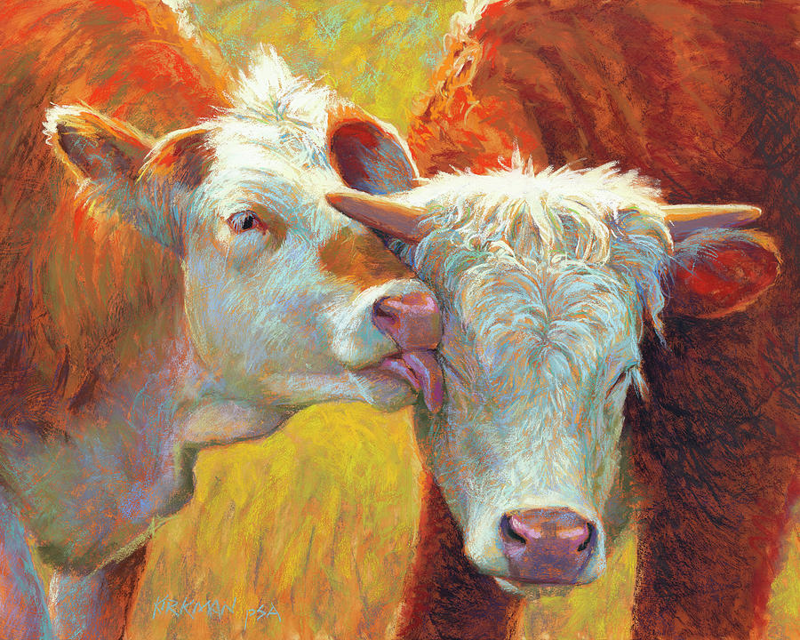 Cow Pastel - Cow Lick by Rita Kirkman
