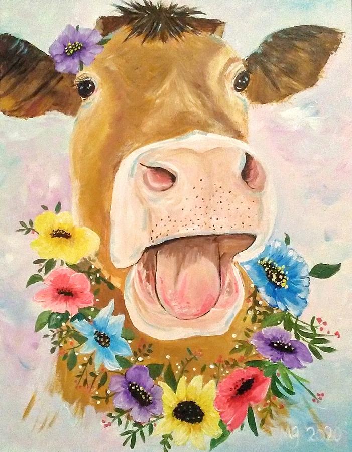 Cow Painting by Mindy Gibbs