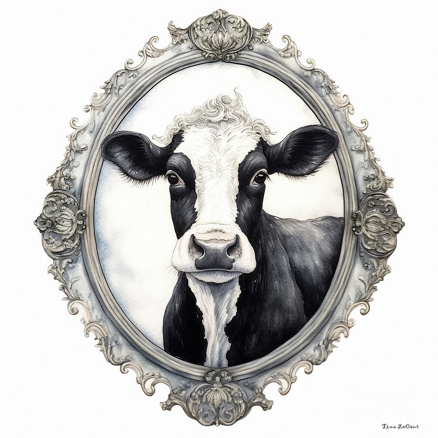 Cow Painting - Cow Portrait by Tina LeCour