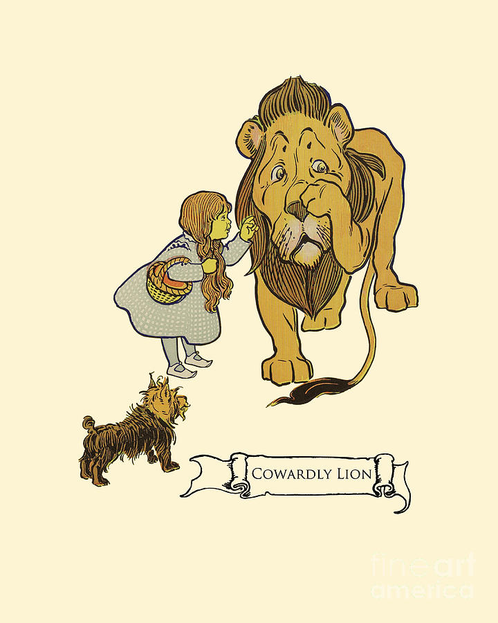 The Wizard Of Oz Digital Art - Cowardly Lion Illustration by Madame Memento