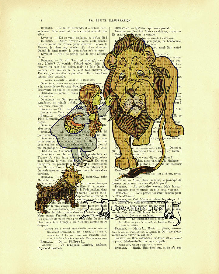 The Wizard Of Oz Mixed Media - Cowardly Lion by Madame Memento