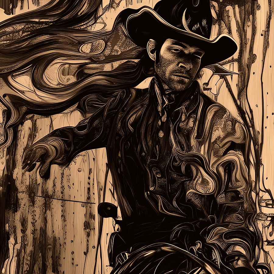 Cowboy 1 Digital Art by Beverly Read Cowboy 1 Digital Art by Beverly Read
