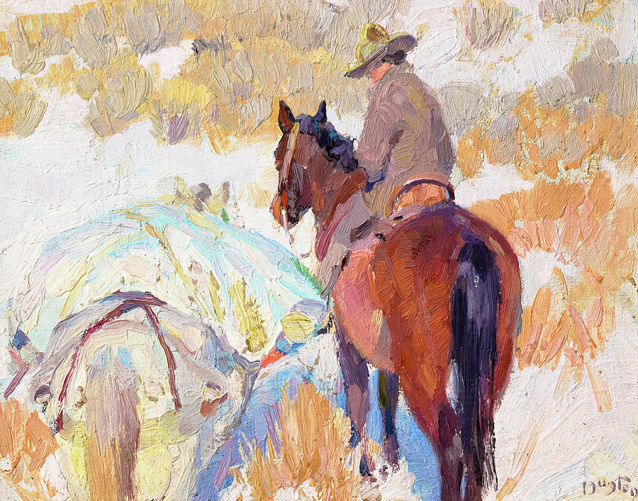 Cowboy and a Packhorse Painting by William Herbert Dunton - Fine Art ...