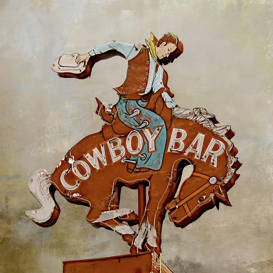 Cowboy Bar Neon Sign Photo Photograph by Gigi Ebert - Fine Art America