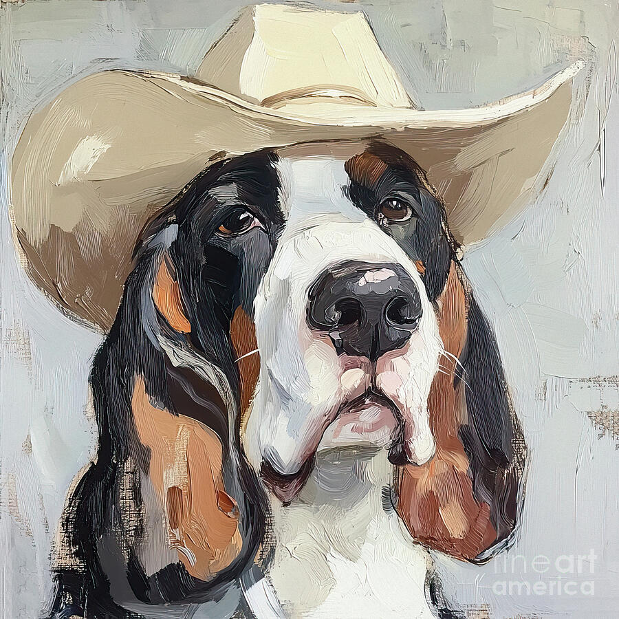 Cowboy Basset Hound by Tina LeCour