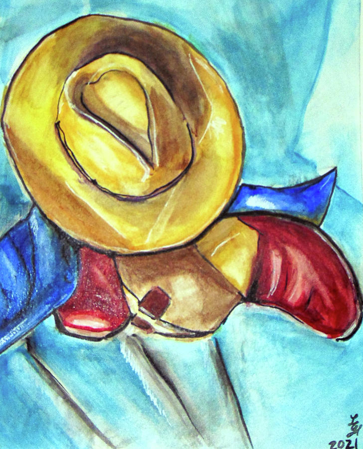 Cowboy Boots 624 Painting by Loretta Nash