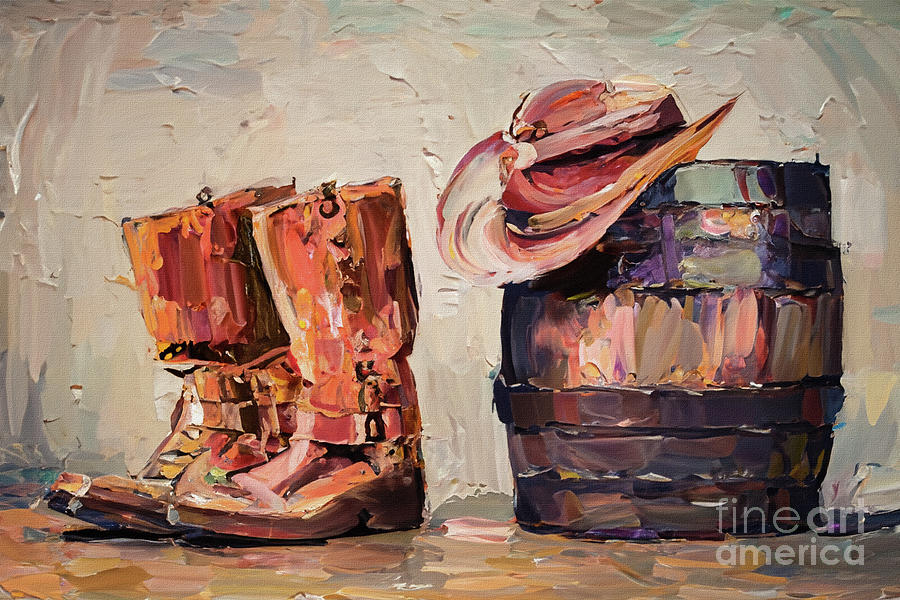Cowboy Boots And Hat Digital Art by Dr Debra Stewart