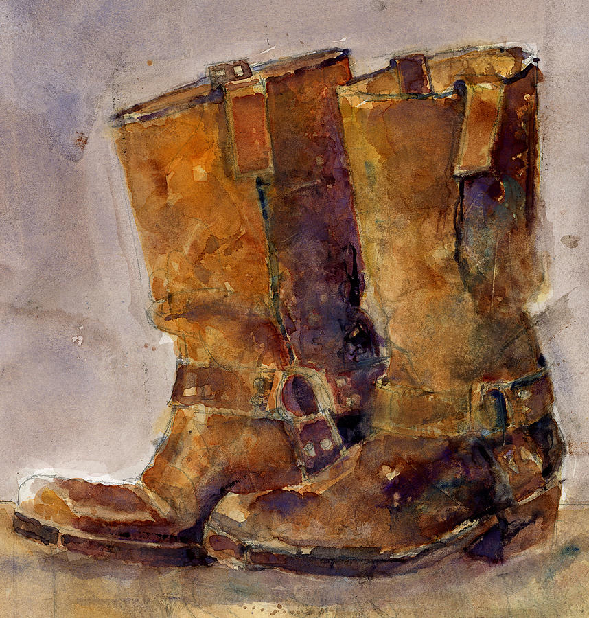 Boot Painting - Cowboy Boots by Dorrie Rifkin