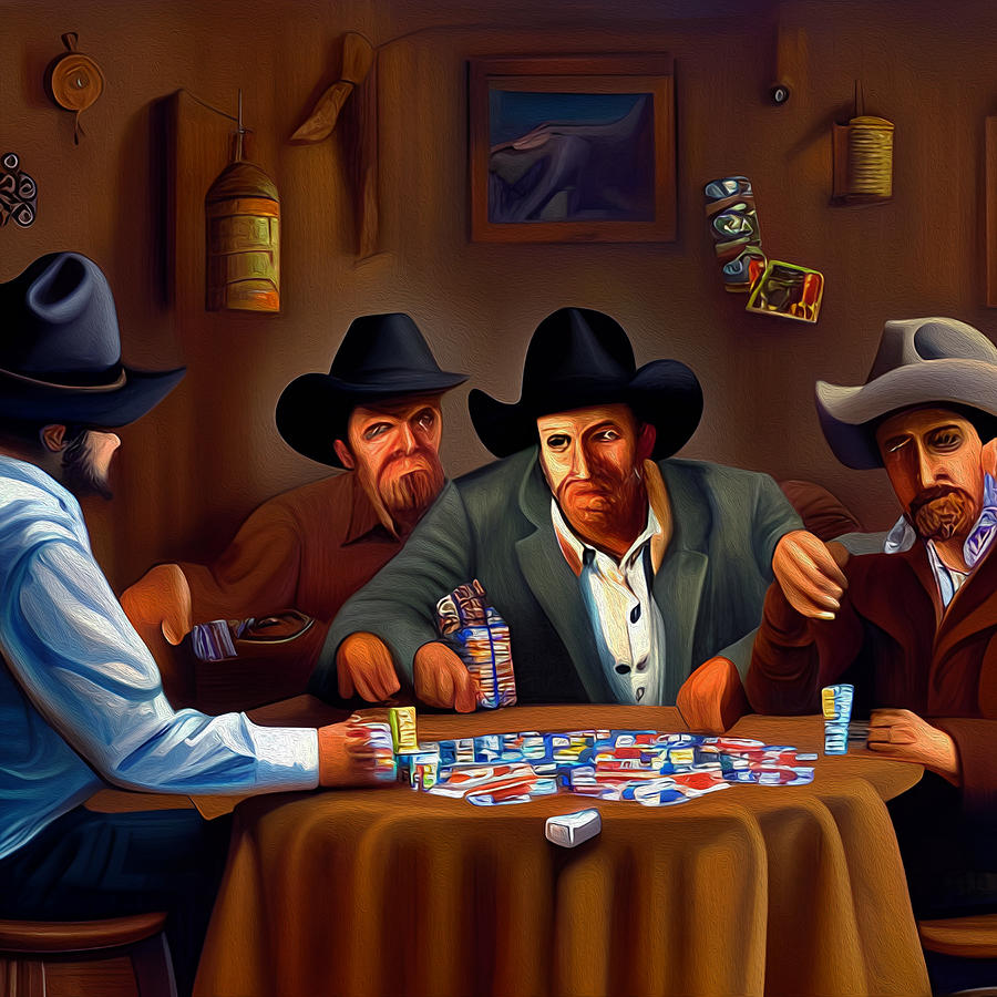 Cowboy Card Game Digital Art by Day Williams - Fine Art America