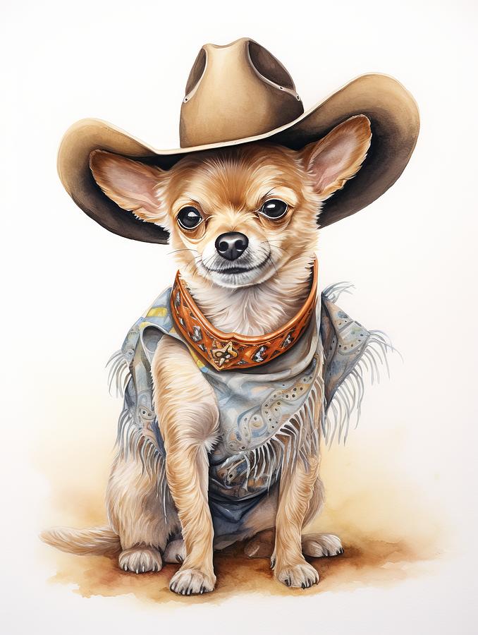 Cowboy Chihuahua Painting By Oliver Nash - Fine Art America