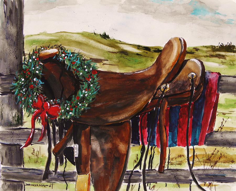 Cowboy Christmas Painting by John Williams