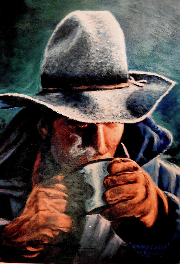 Cowboy Coffee Painting by Ed Breeding