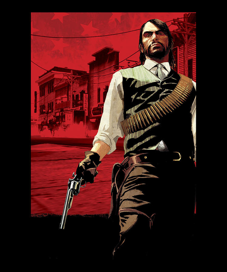 Cowboy Gunslinger John Marston Gaming Digital Art by The Pristine Artist