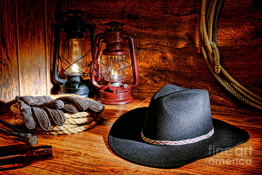 Cowboy Hat and Boots Metal Print by Olivier Le Queinec - Fine Art America