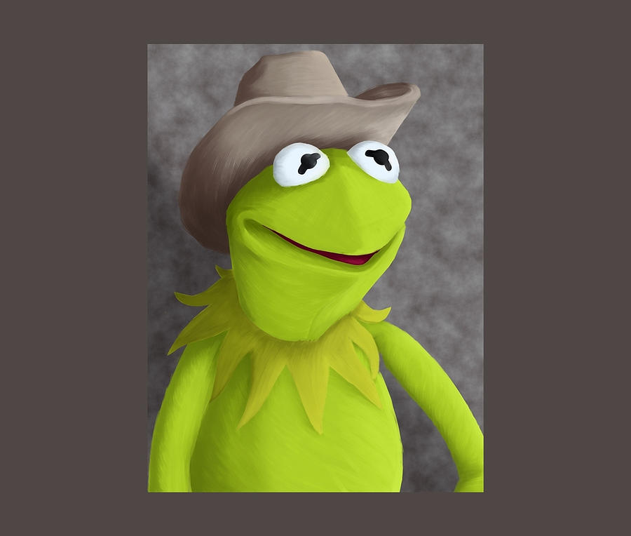 Cowboy Hat Kermit Portrait Tapestry Tapestry - Textile by Will Gary ...