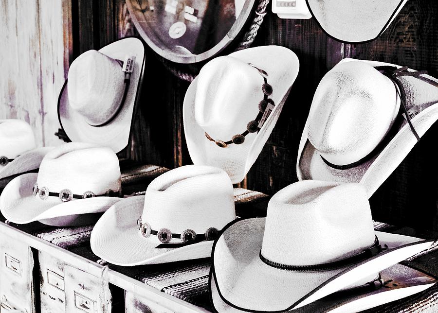 Cowboy Hats BW Photograph by Mary Pille