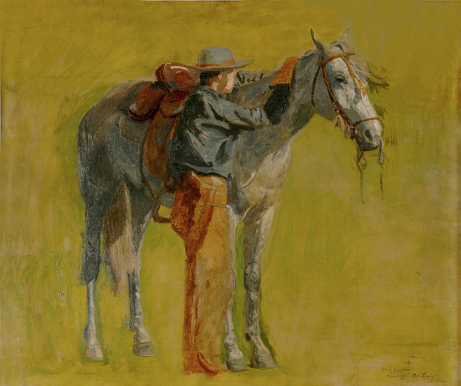 Animal Digital Art - Cowboy In The Badlands by Thomas Eakins