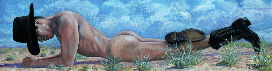 Cowboy in the Sand Painting by Marc DeBauch