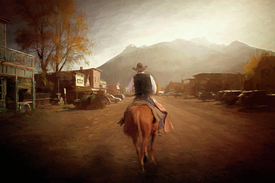Cowboy in Town Photograph by Deborah Penland