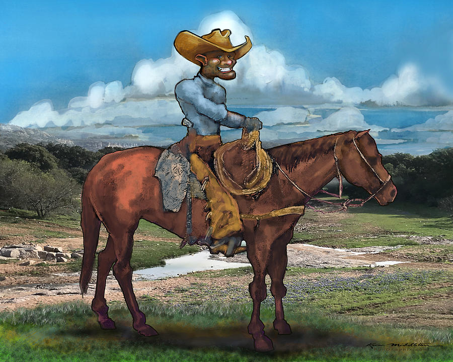 Cowboy on the Range Digital Art by Kevin Middleton