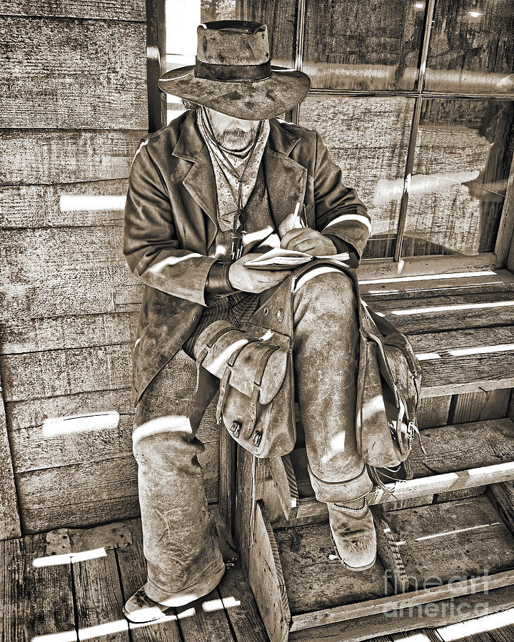 Cowboy Poet, Sepia Photograph by Don Schimmel
