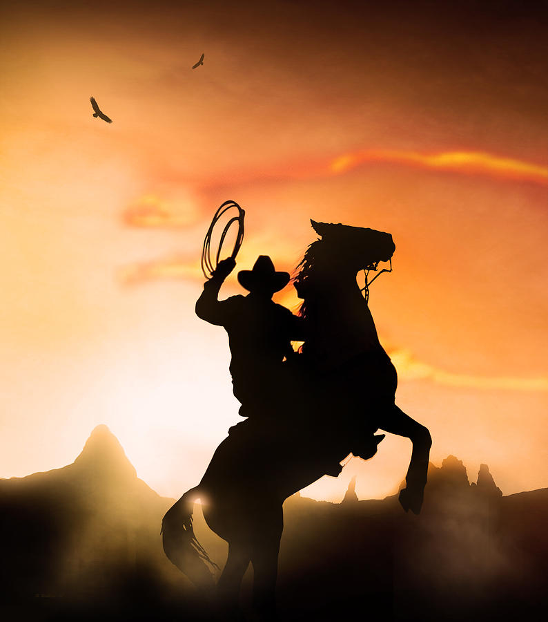 Cowboy Rider Digital Art Digital Art by Brian Wallace - Fine Art America