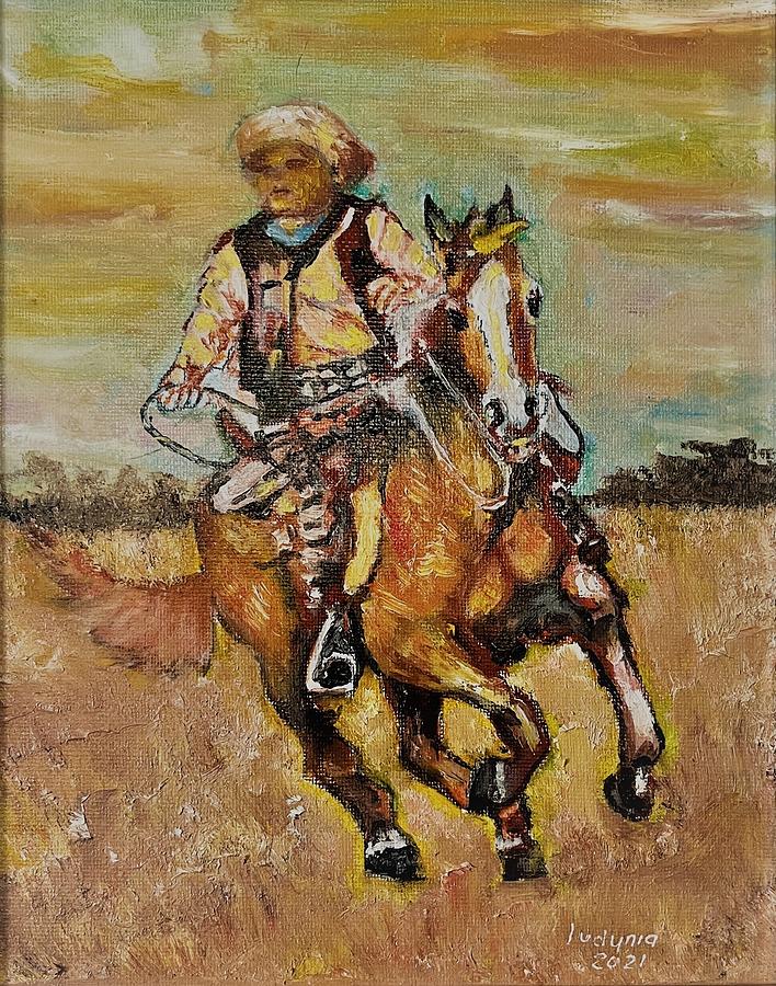 Cowboy  Painting by Ryszard Ludynia