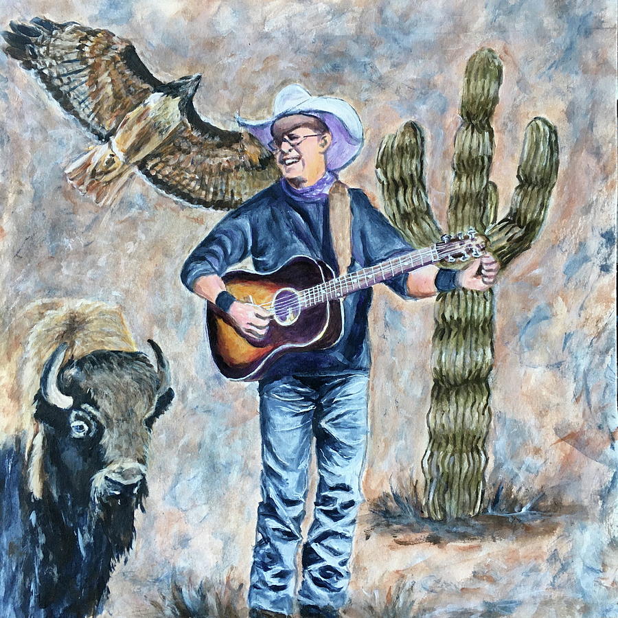 Cowboy Singer Painting by Bonnie Peacher