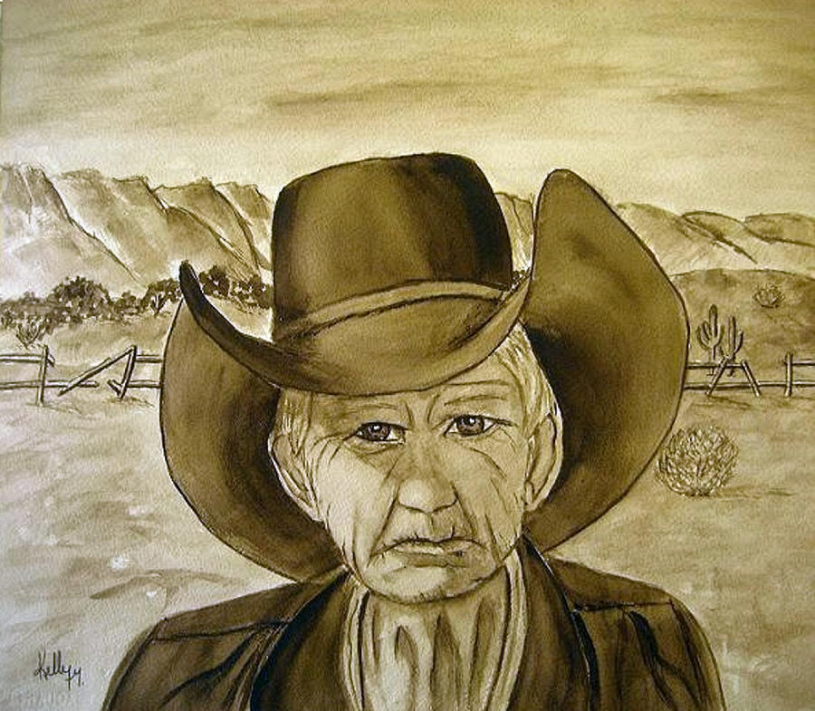 Cowboy Tex Painting by Kelly Mills