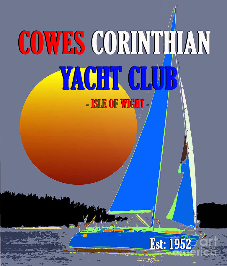 Cowes Corinthian Yacht Club 1952 Mixed Media by David Lee Thompson