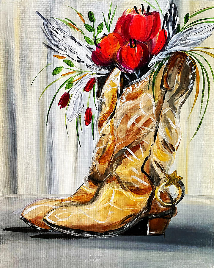 cowboy boots painting
