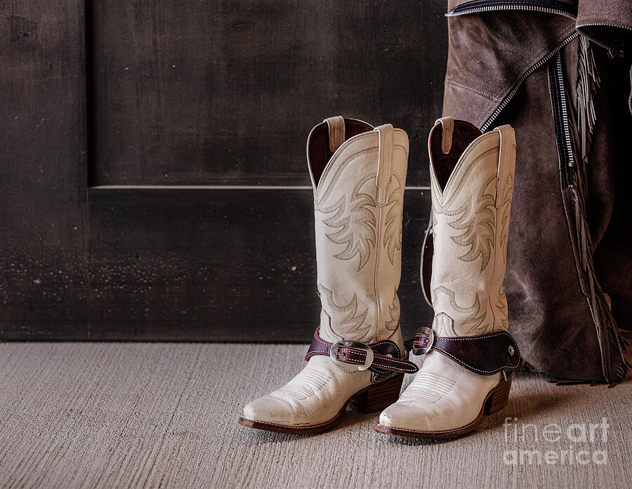 Cowgirl Boots with Chaps Photograph by JBK Photo Art Cowgirl Boots with Chaps Photograph by JBK Photo Art