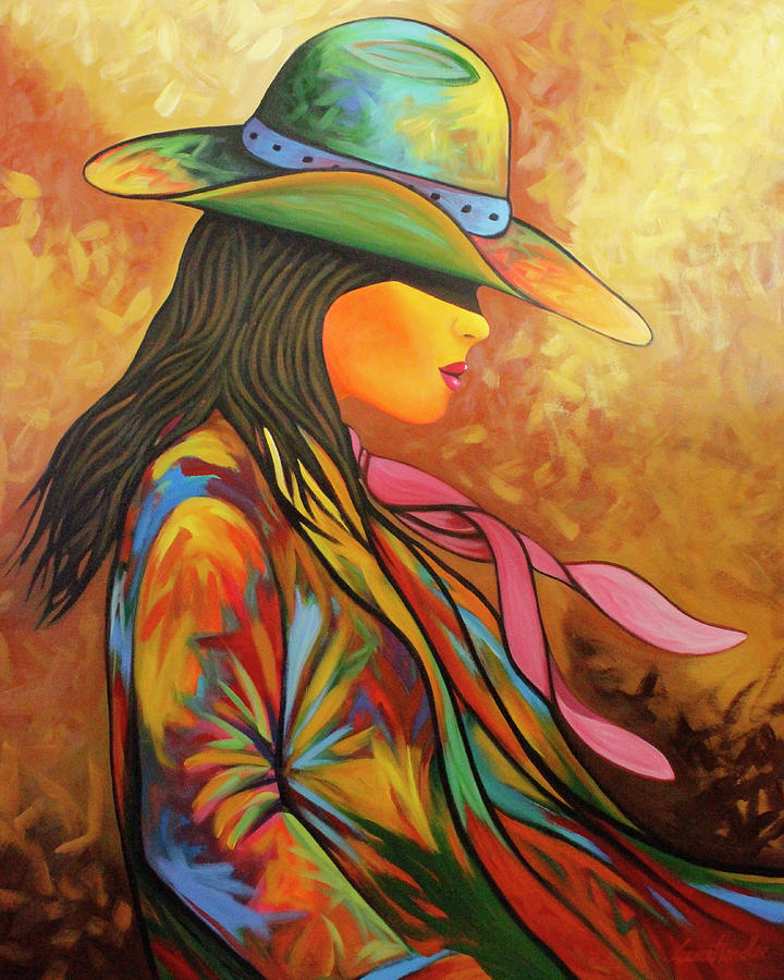 Cowgirl Colors Of The West  Painting by Lance Headlee