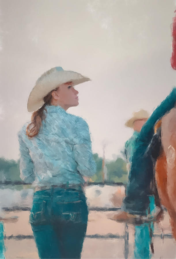 Cowgirl Painting by Gary Arnold