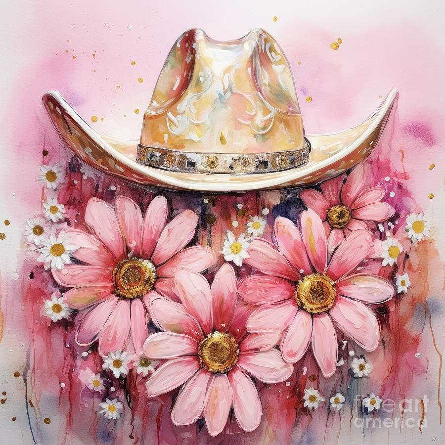 Cowgirl Hat Painting by Tina LeCour