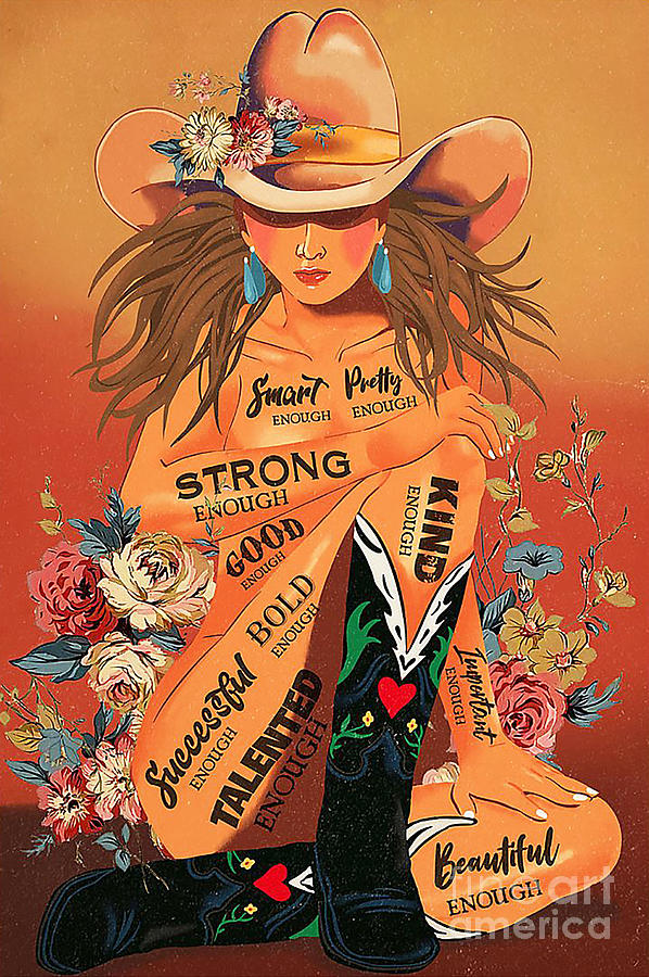 Cowgirl I Am Typegraphy Mixed Media By Ron Art 3263
