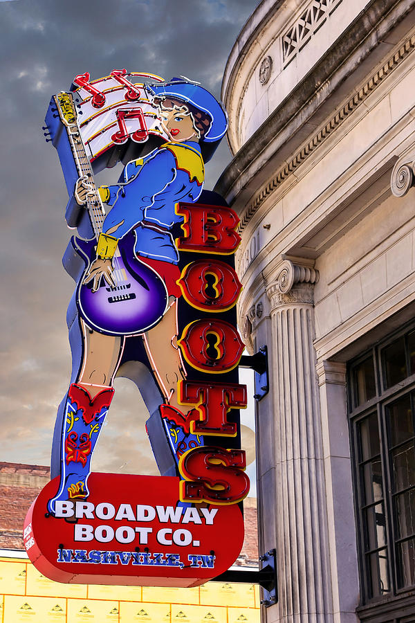 Cowgirl neon sign Nashville TN Photograph by Chris Smith