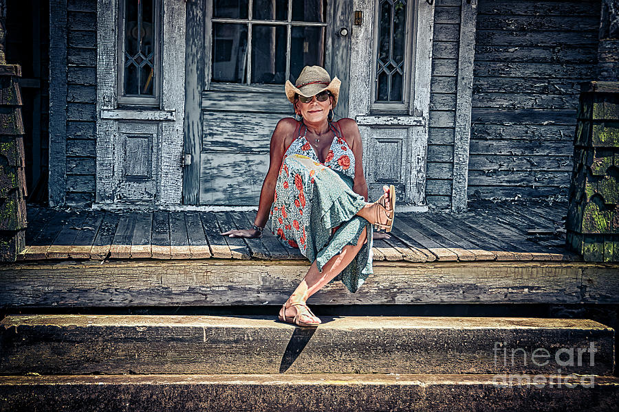 Cowgirl On The Porch Photograph By Janice Pariza