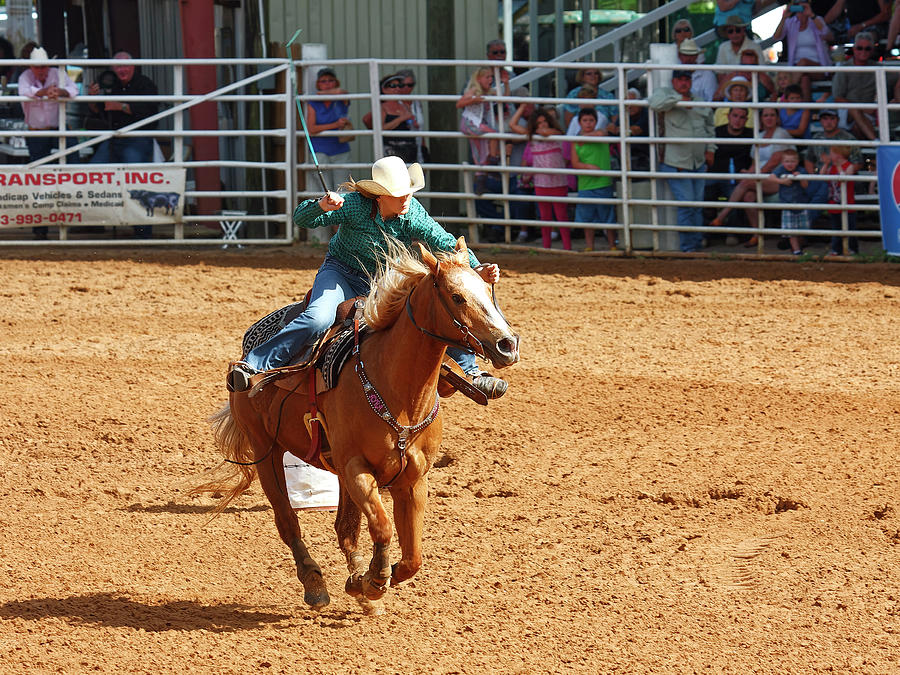 Cowgirl Racing Photograph by Sally Weigand