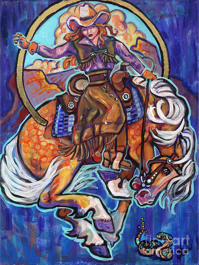 Cowgirl Up #1  Painting by Jenn Cunningham