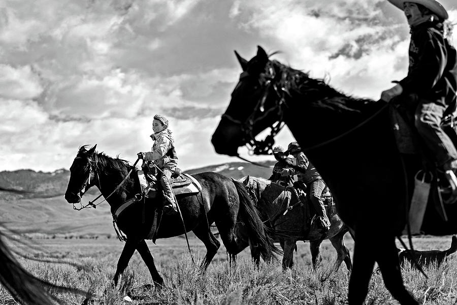Cowgirls on horses  Photograph by Julieta Belmont