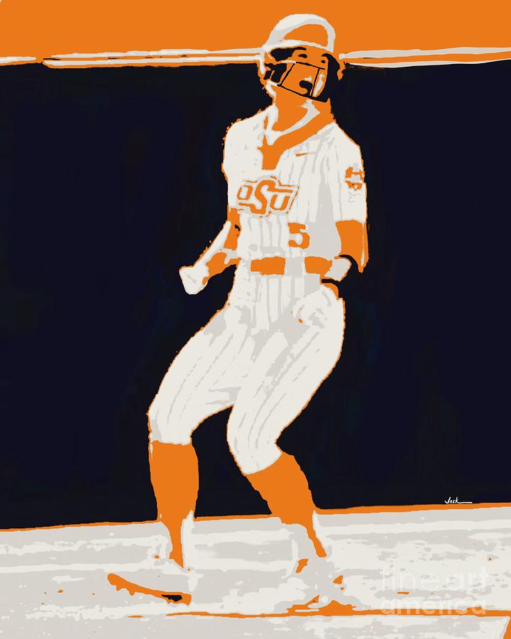 Osu Painting - Cowgirls Softball by Jack Bunds Osu Painting - Cowgirls Softball by Jack Bunds