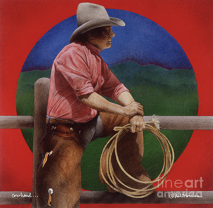 Portrait Painting - Cowhand... by Will Bullas