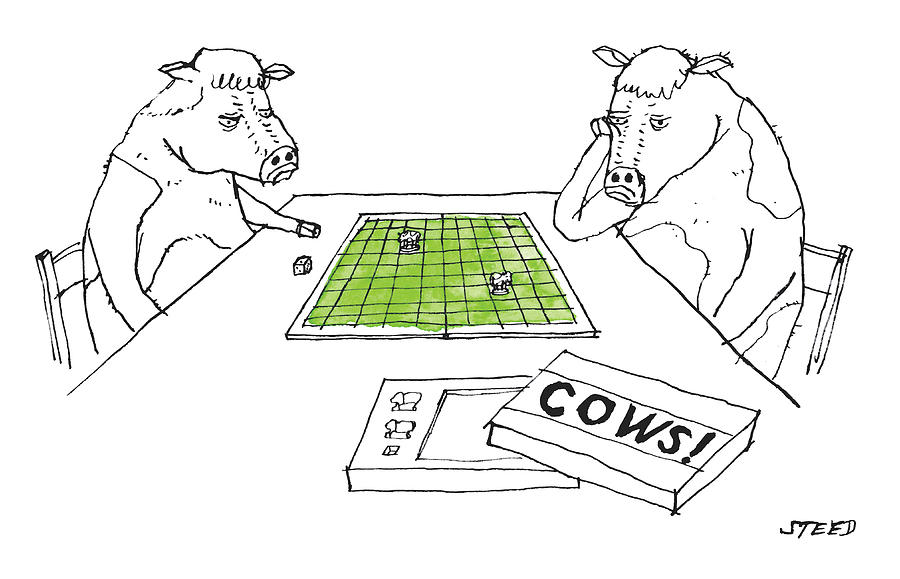 Cows Drawing by Edward Steed